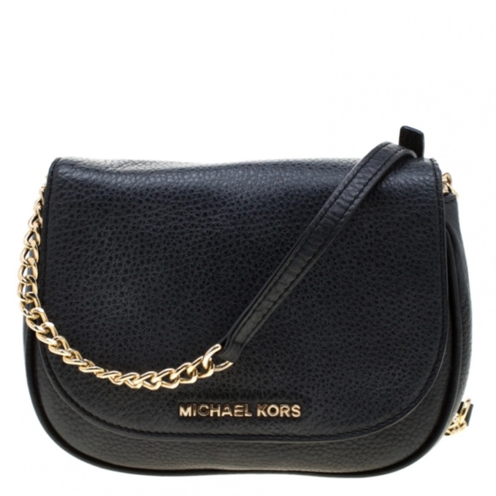 Michael Kors Black Leather Crossbody Bag